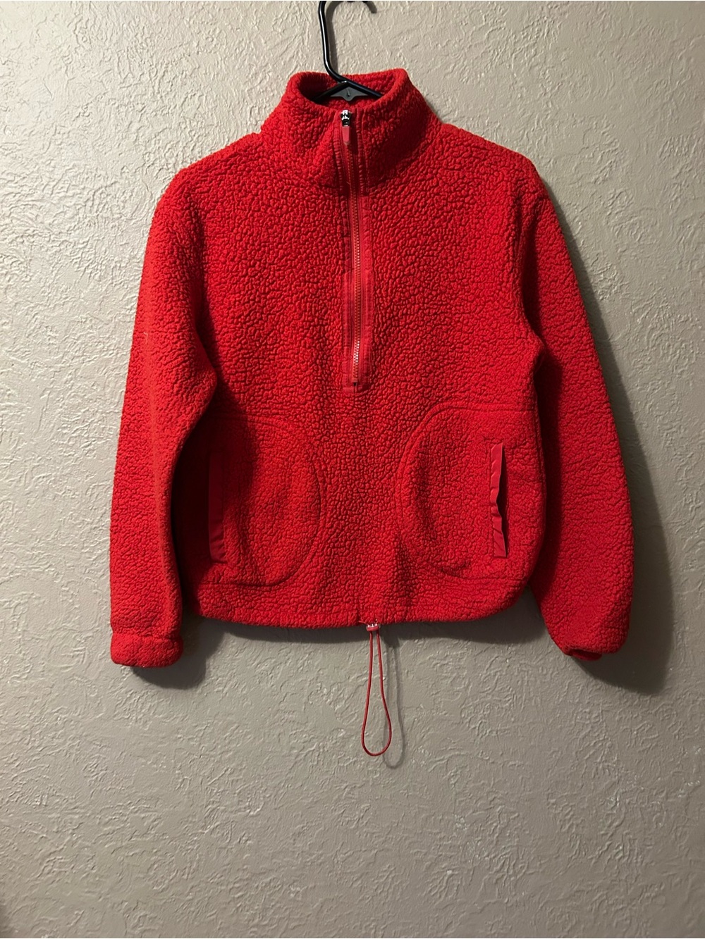 No Boundaries Red Sherpa Half-Zip Jacket